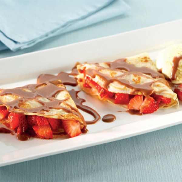 Pancakes with Chilli, Chocolate & Strawberries
